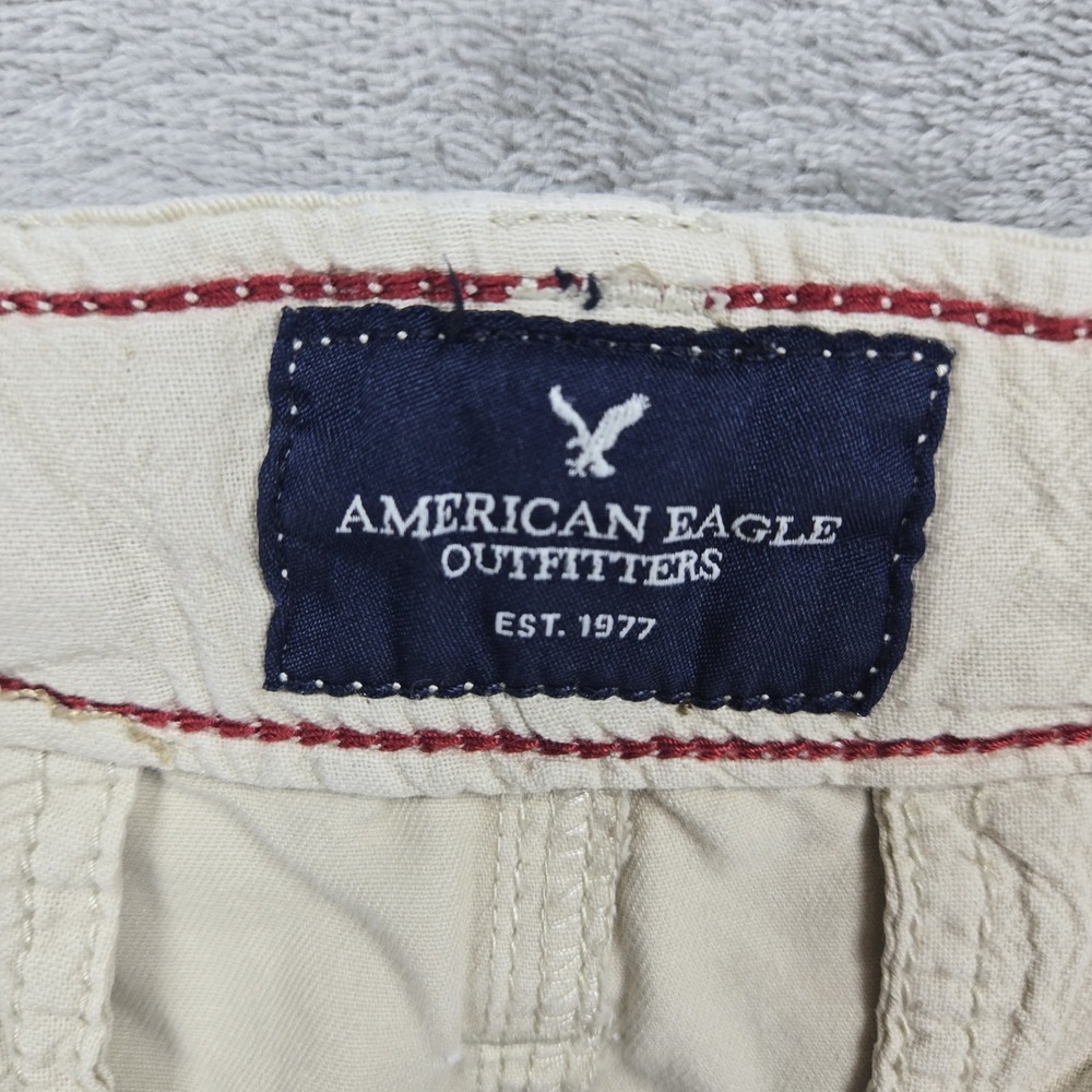 American Eagle Cargo Shorts Mens Size 33 Light Beige Khaki Classic Length - Picture 7 of 8